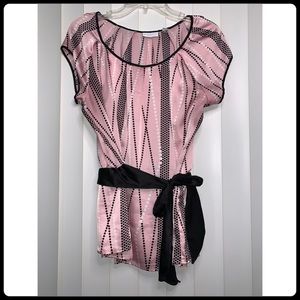 NY&Co Capped Sleeve Blouse - Pink